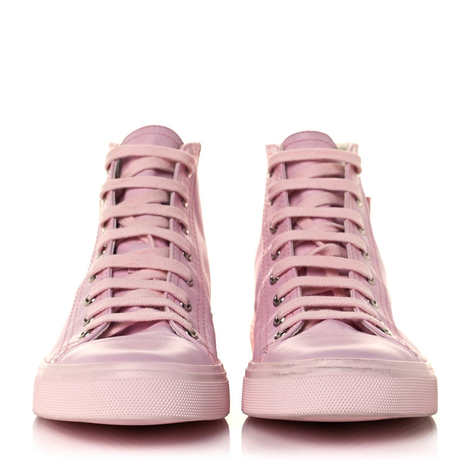 Saint Laurent Calfskin Bedford Emblem Hightop Sneakers 39 Pastel Pink 2 of 12