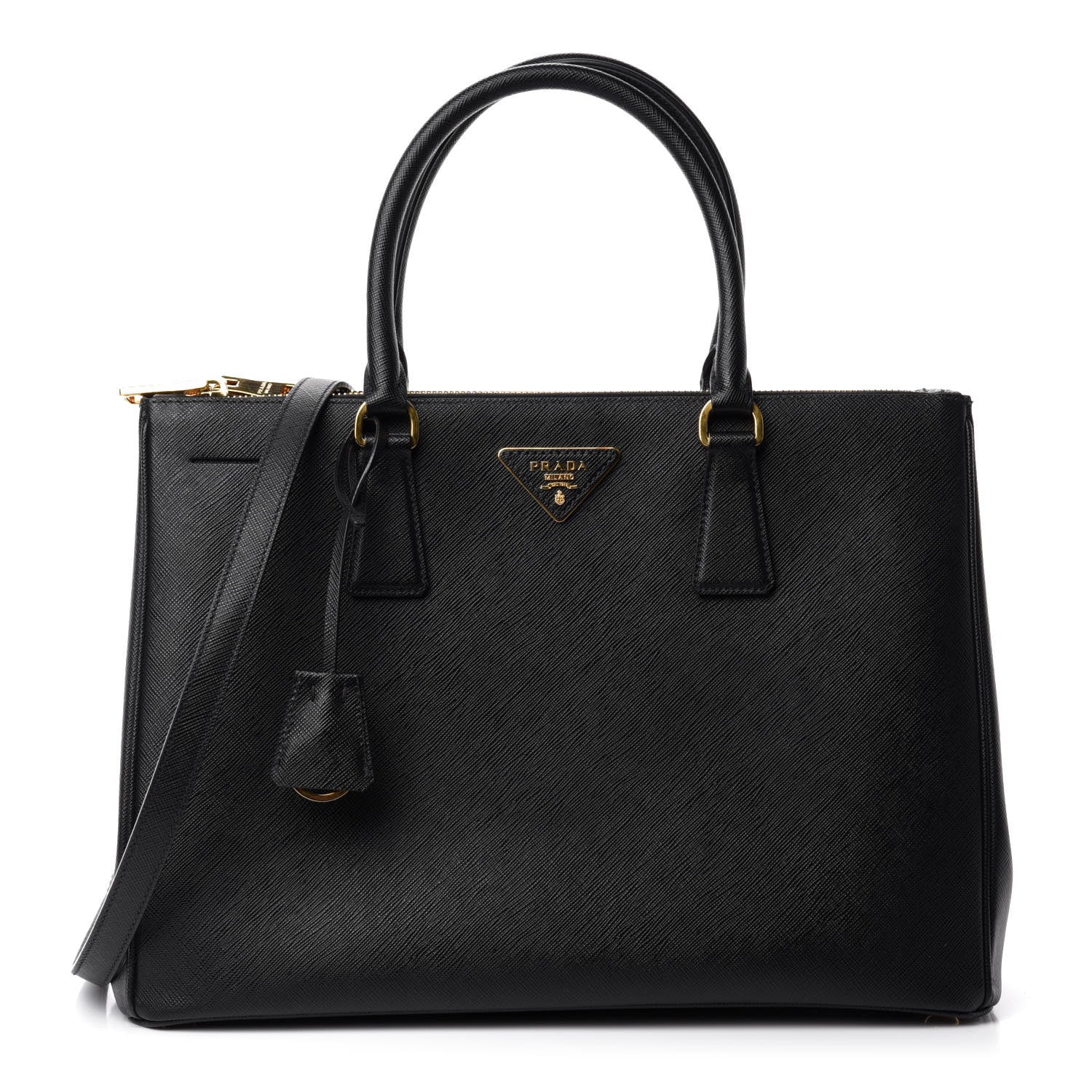 Prada Saffiano Medium Galleria Double Zip Tote Black 1 of 10