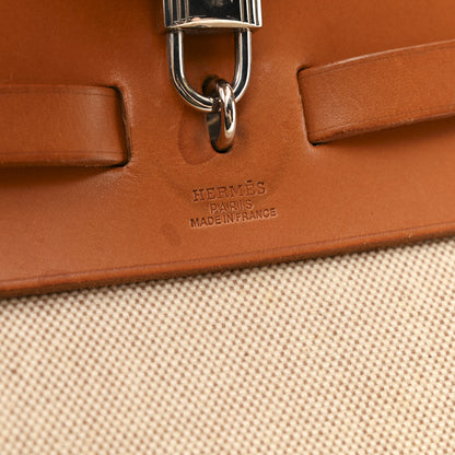 Hermes Toile Vache Calfskin Herbag 39 MM Black Natural 7 of 12