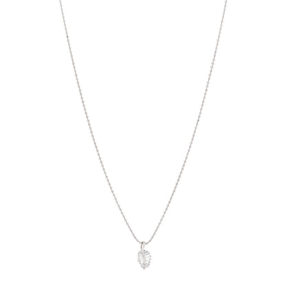 Anita Ko 18K White Gold Diamond Small Leaf Pendant Necklace 1 of 5