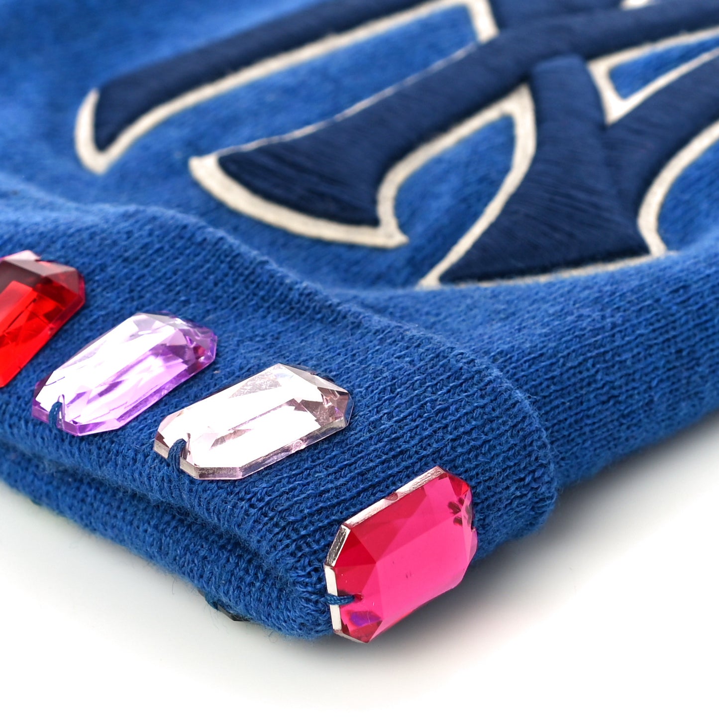 X MLB Wool Crystal NY Yankees Beanie Hat M Blue