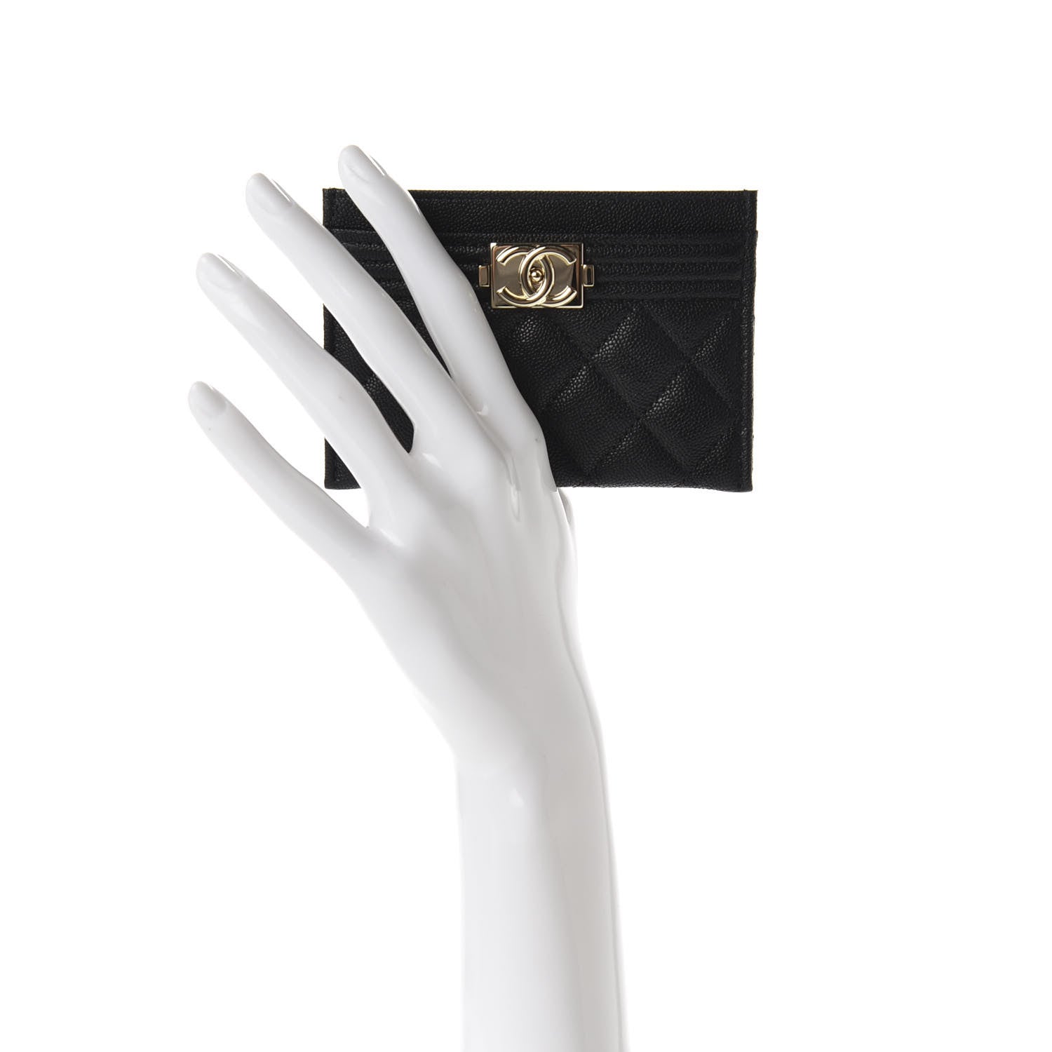 Chanel Caviar Quilted Boy Card Holder Black 2 of 8
