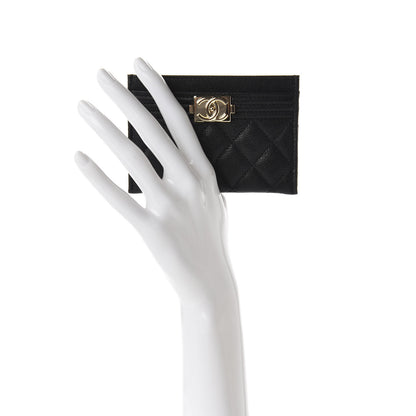 Chanel Caviar Quilted Boy Card Holder Black 2 of 8