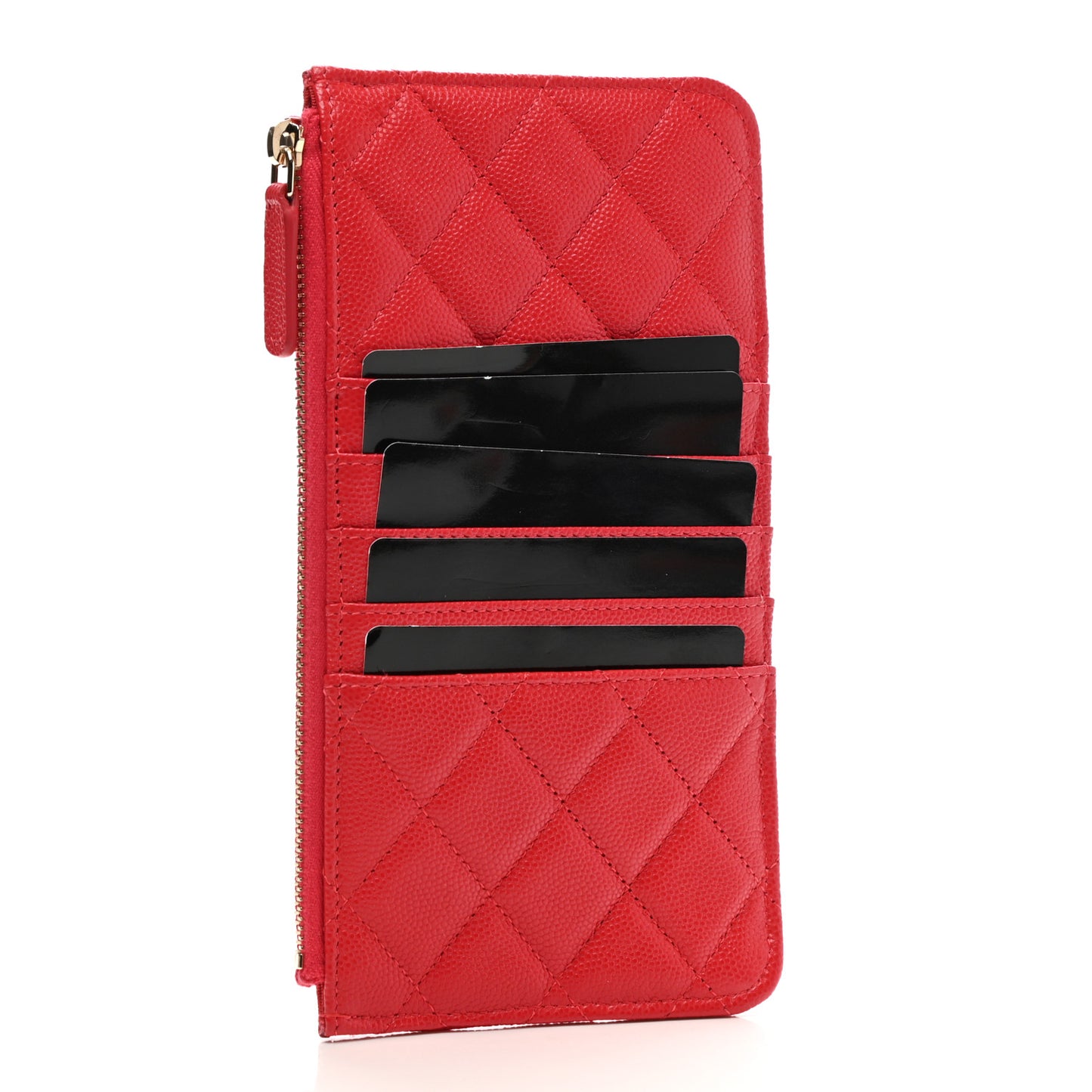 Caviar Quilted Classic iPhone Pouch Red