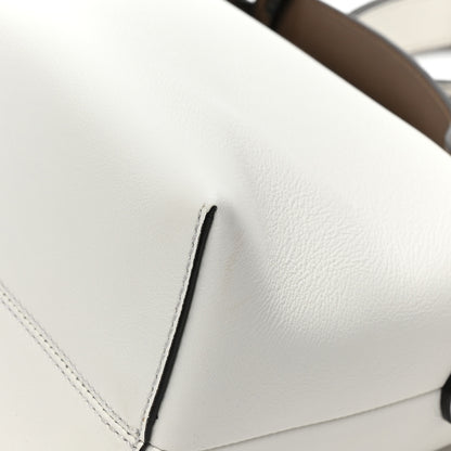 Fendi Vitello Dolce Bi-Color FF 1974 Embossed Medium By The Way Boston Bag White Ice Maya Black 13 of 16
