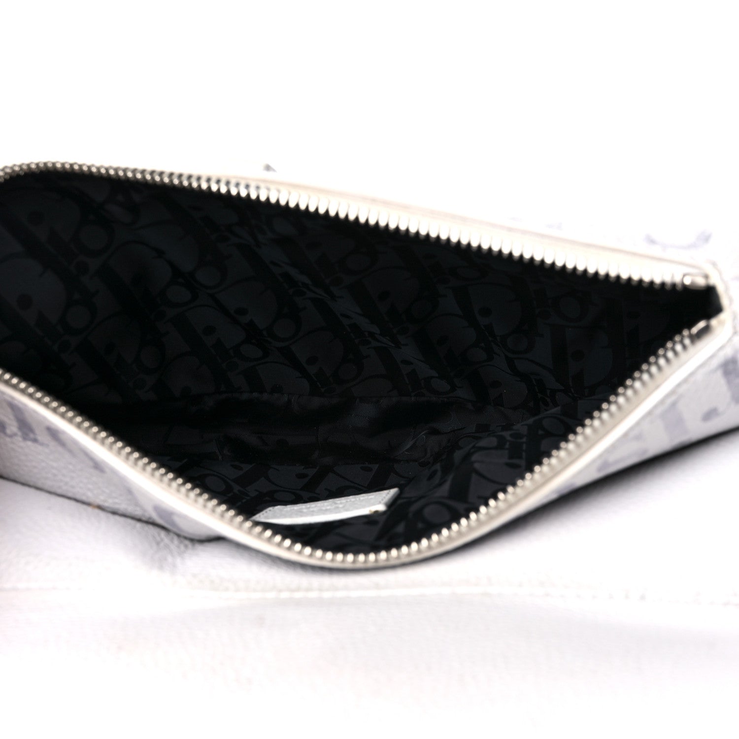 Christian Dior X DANIEL ARSHAM Grained Calfskin Newspaper Print Saddle Bag White 5 of 19
