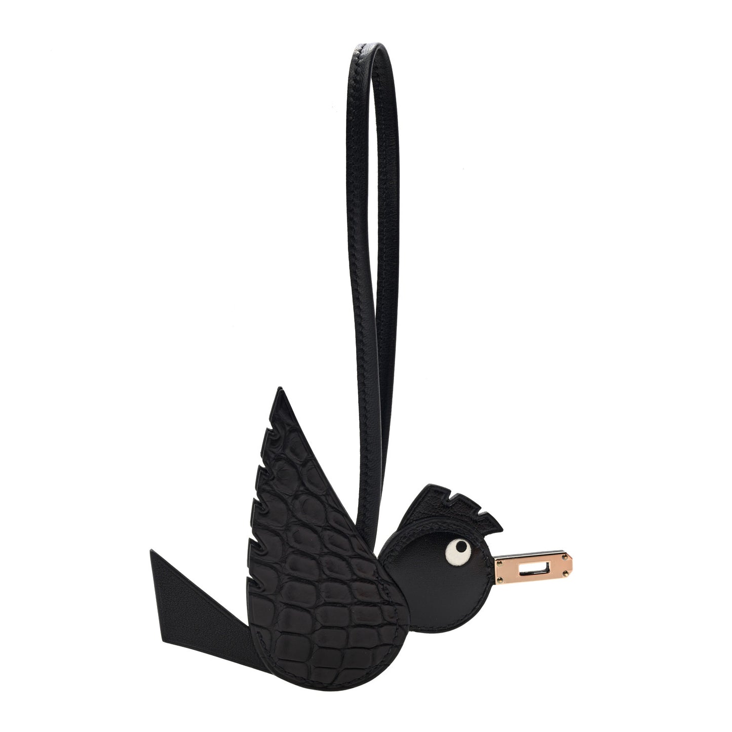 Swift Alligator Birdy Bag Charm Black