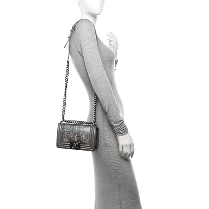 Chanel Galuchat Stingray Small Boy Flap Silver 2 of 11