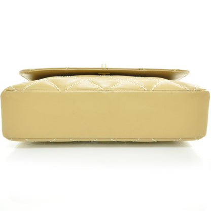 Chanel Leather Quilted Surpique Flap Beige 4 of 11