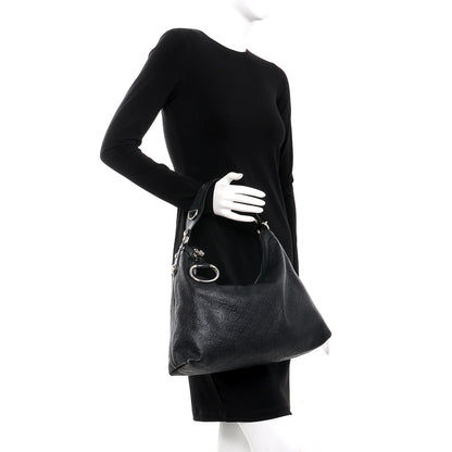 Gucci Guccissima Medium Icon Bit Hobo Black 2 of 7