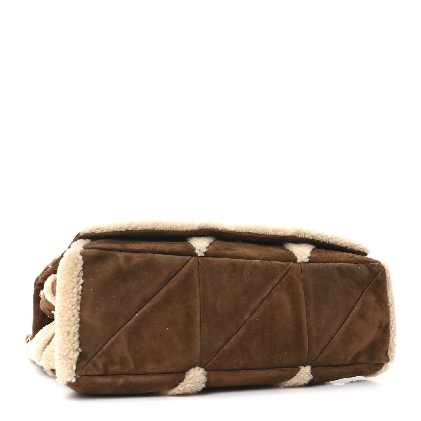 Suede Shearling Patchwork Monogram Giant Jamie Brown Beige