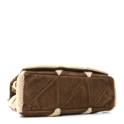 Saint Laurent Suede Shearling Patchwork Monogram Giant Jamie Brown Beige 4 of 10