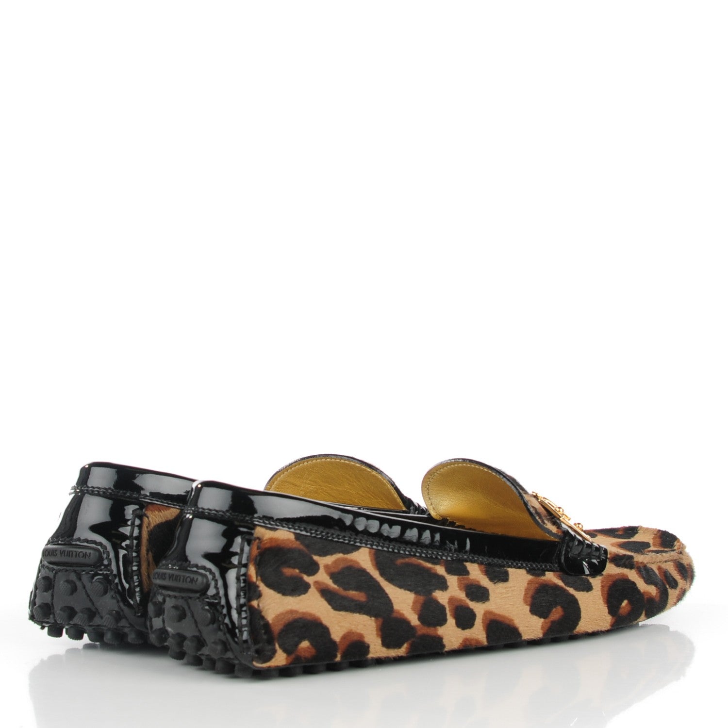 Louis Vuitton Pony Hair Leopard Lombok Mocassin Loafers 38.5 Black 4 of 9
