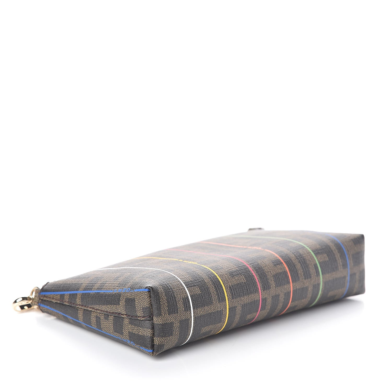 Fendi Zucca Spalmati Striped Pochette Tobacco Multicolor 4 of 9