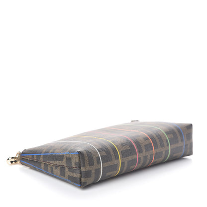 Fendi Zucca Spalmati Striped Pochette Tobacco Multicolor 4 of 9