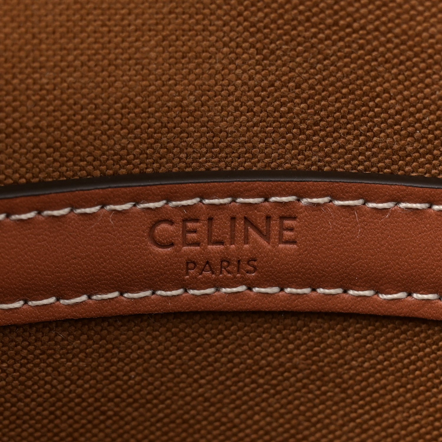 Celine Triomphe Canvas Medium Folco Bag Tan 6 of 10