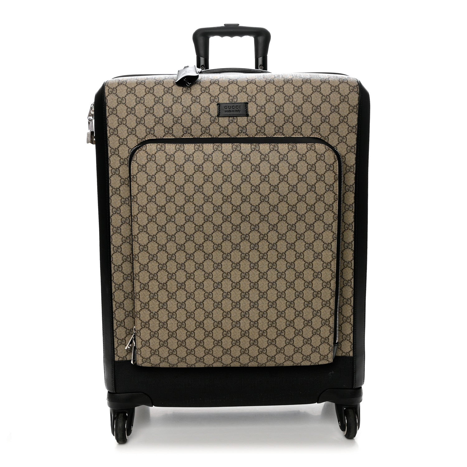 Gucci GG Supreme Monogram Four Wheel Suitcase Black 1 of 12