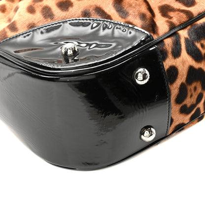 Dolce & Gabbana Calf Hair Leopard Print Patent Miss Silky Satchel Naturale 9 of 10