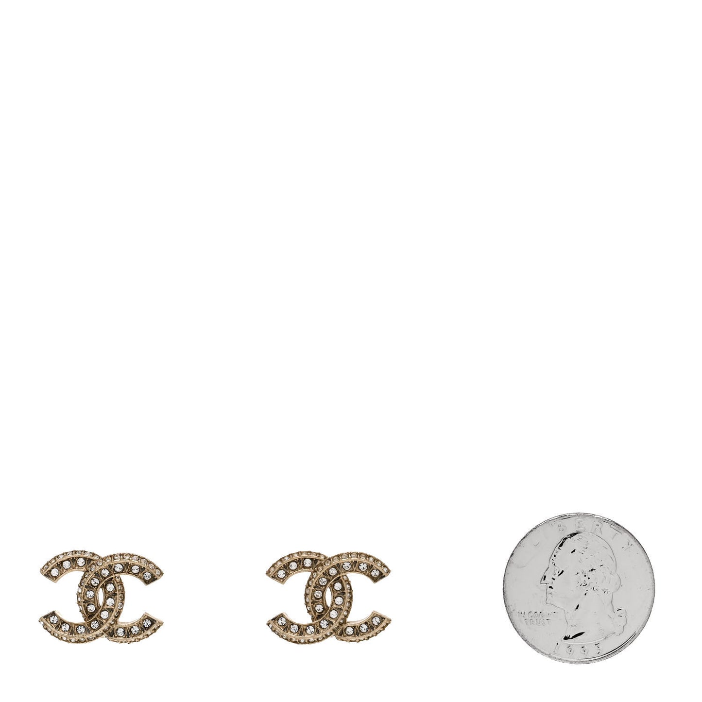 Crystal Timeless CC Earrings Light Gold