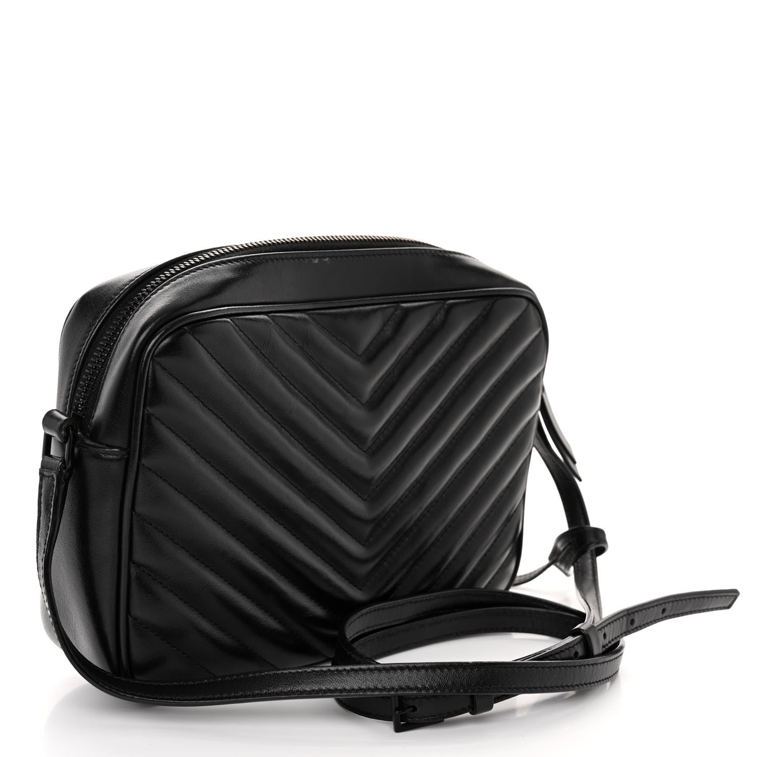 Saint Laurent Calfskin Matelasse Monogram Monochrome Lou Camera Bag Black 3 of 11