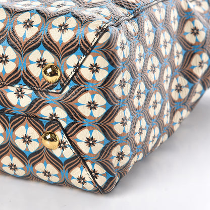 Miu Miu Goatskin Madras Floral Print Shopping Tote 8 of 8