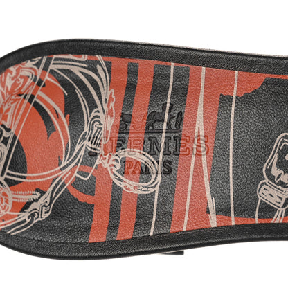 Hermes Calfskin Printed Brides de Gala en Desordre Oasis Sandals 37 Multicolor Rose Aube 7 of 11