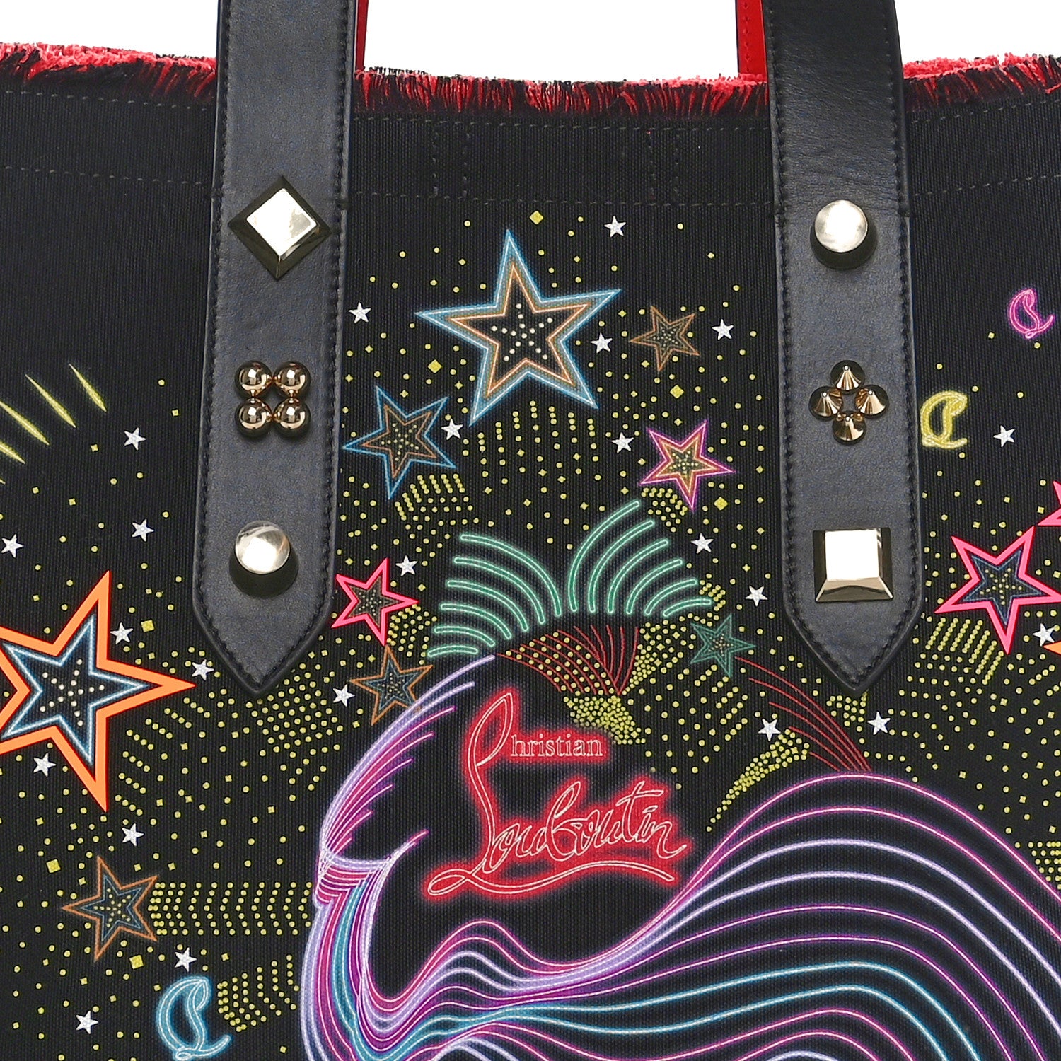 Christian Louboutin Canvas Frangibus Starlight Tote Black 7 of 9