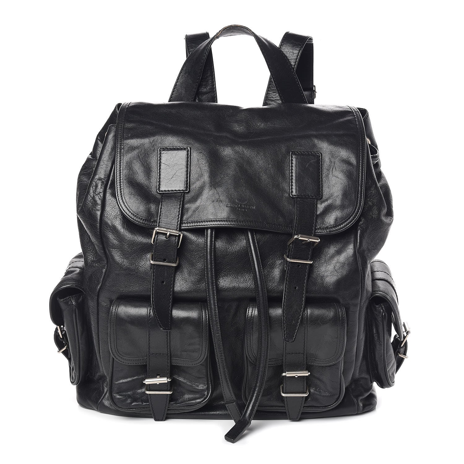 Saint Laurent Smooth Calfskin Roc Sack Backpack Black 1 of 17