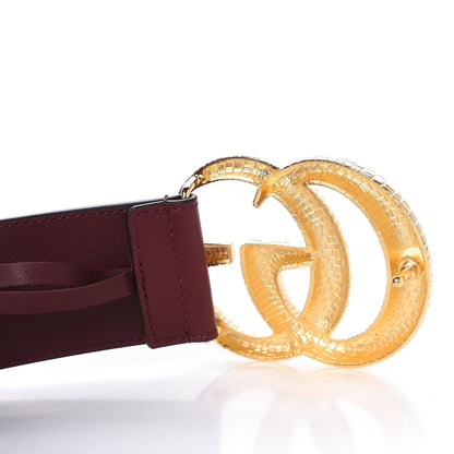 Gucci Calfskin Lizard Double G 50mm Belt 90 36 Vintage Bordeaux 4 of 5