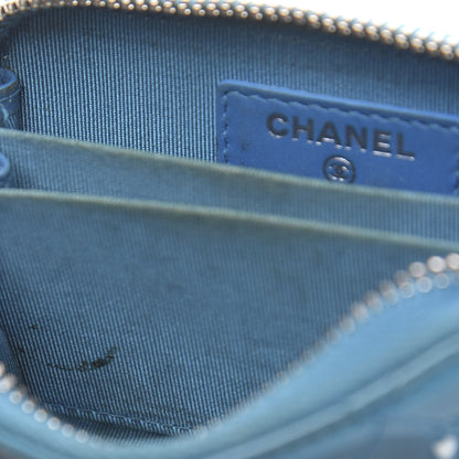 Chanel Patent Calfskin Quilted Zip Coin Purse Blue 11 of 11