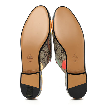 Gucci GG Supreme Monogram Tian Womens Princetown Slippers 39.5 Beige Ebony Multicolor 5 of 8
