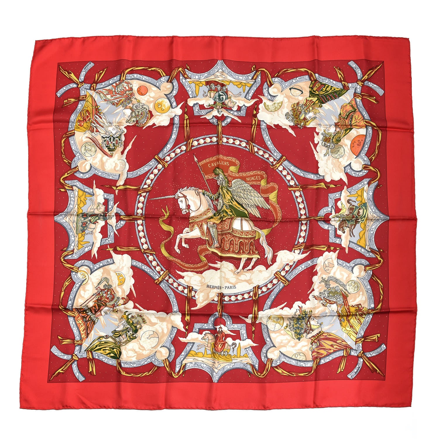 Hermes Silk Cavaliers Des Nuages Scarf 90 1 of 6