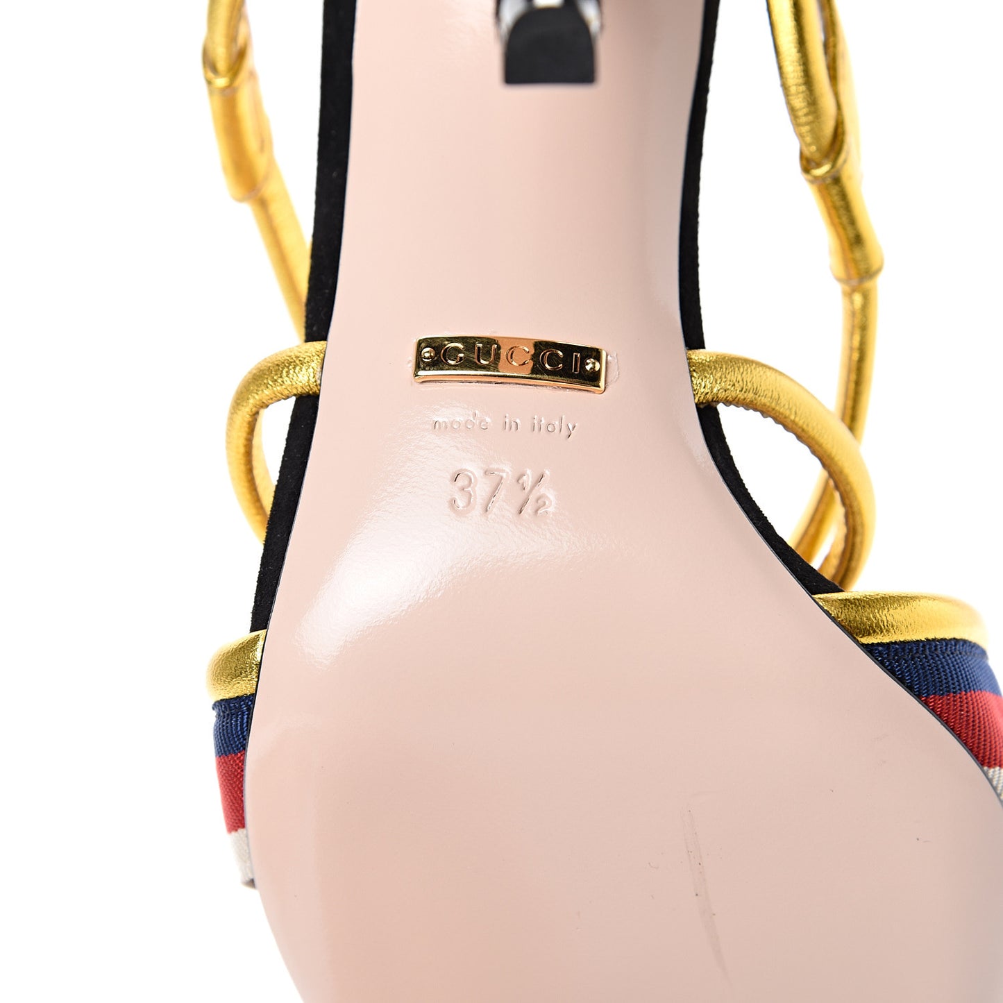 Metallic Nappa Sylvie Web Sandal 37.5 Gold