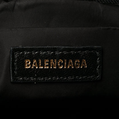 Balenciaga Recycled Sport Nylon Polka Dot Logo Embroidered Wheel Drawstring Bucket Bag XS Black White 6 of 9