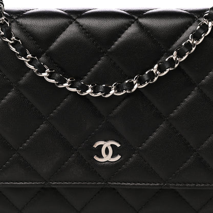 Chanel Lambskin Quilted Wallet On Chain WOC Black 8 of 10