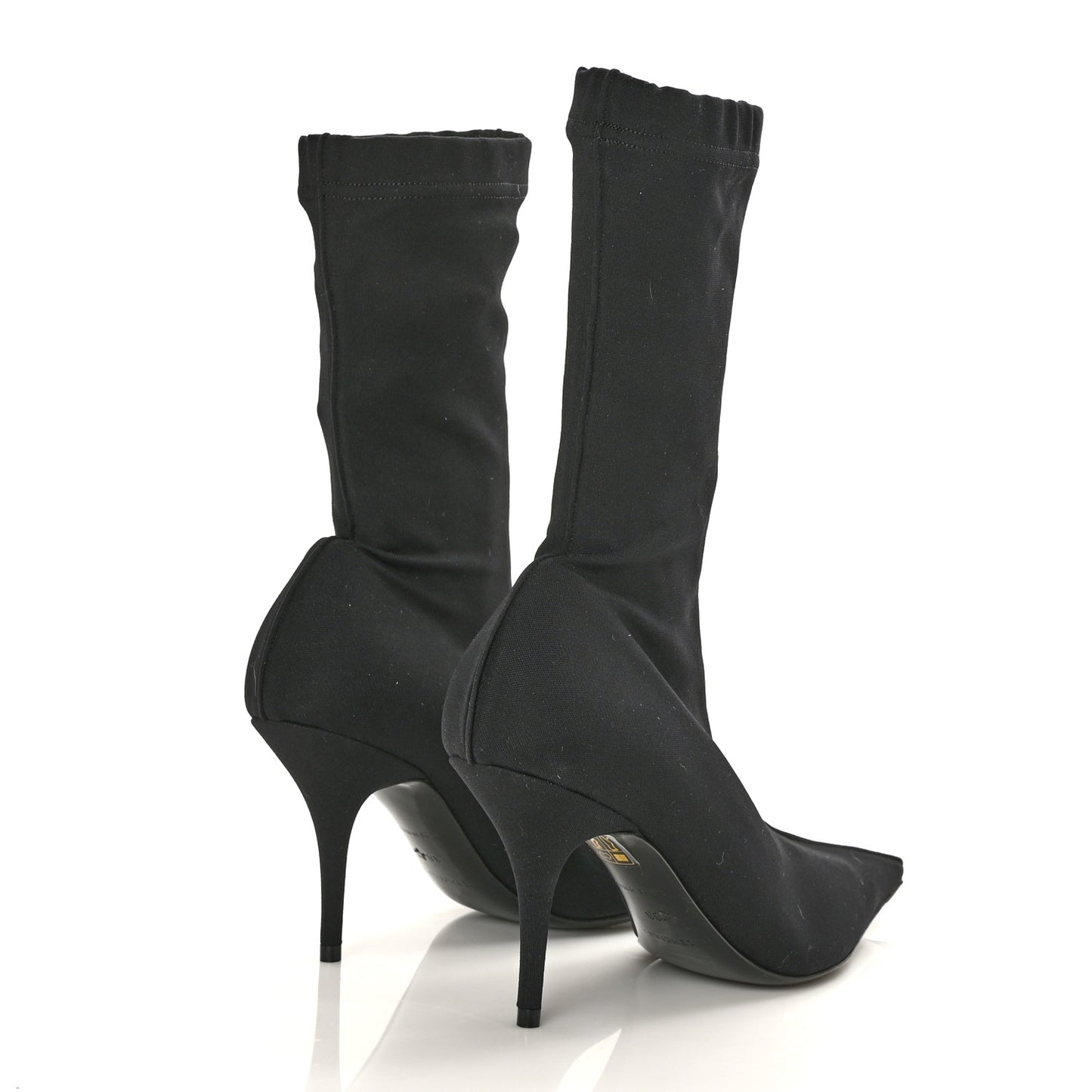 Jersey Crepe Extreme Pointed Toe Knife Booties 38 Black