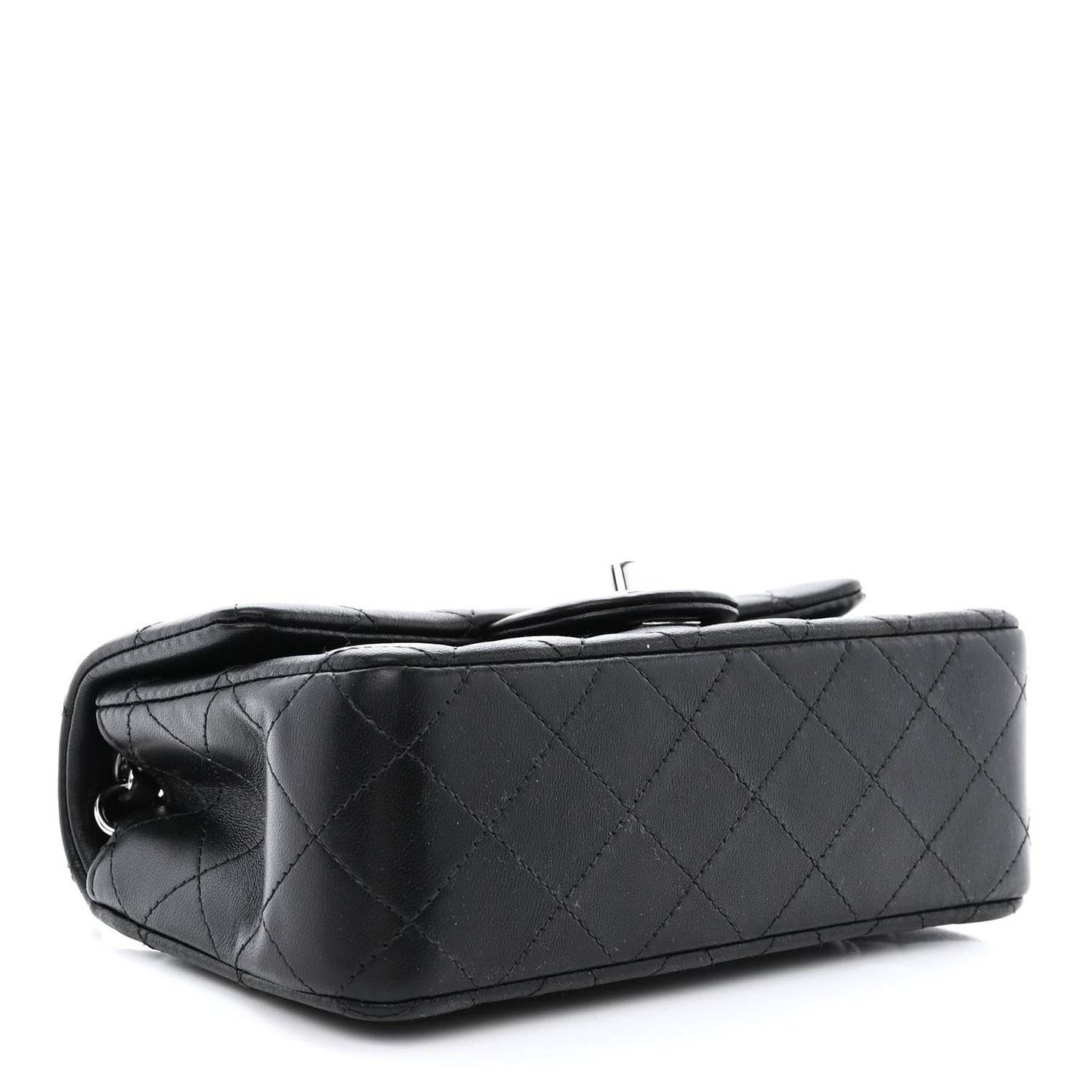 Lambskin Quilted Mini Rectangular Flap Black