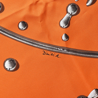 Hermes Silk Vif Argent Scarf 90 Orange 5 of 6