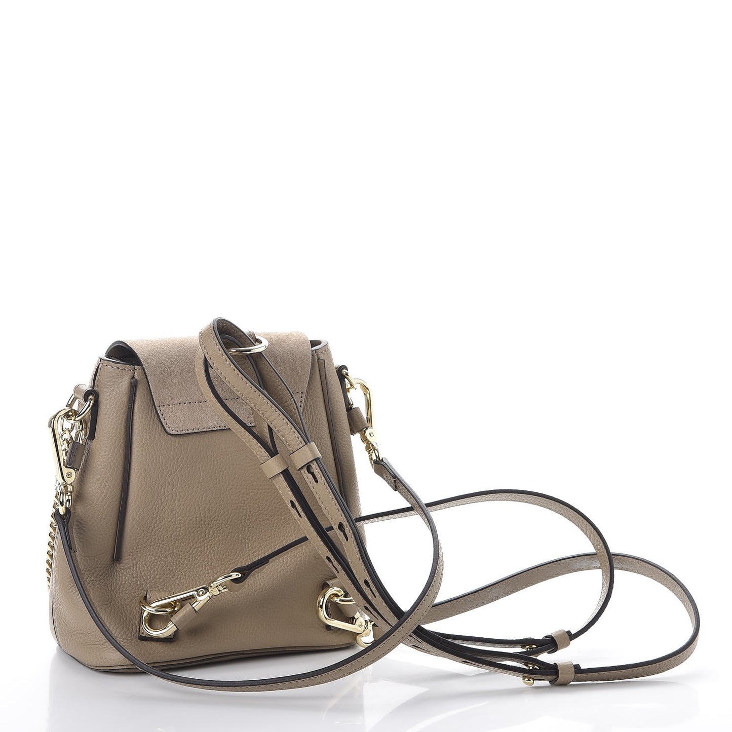 Suede Calfskin Mini Faye Backpack Motty Grey