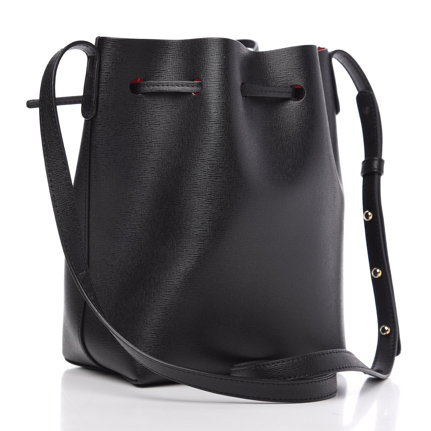 Mansur Gavriel Saffiano Bucket Bag Black Flamma 3 of 8