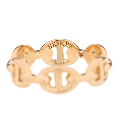 Hermes 18K Rose Gold PM Chaine D'Ancre Enchainee Ring 52 6 5 of 6