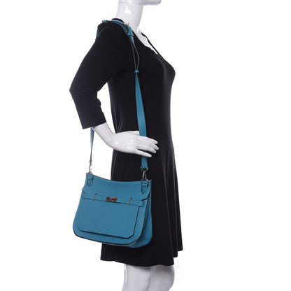 Hermes Taurillon Clemence Jypsiere 28 Turquoise 2 of 10