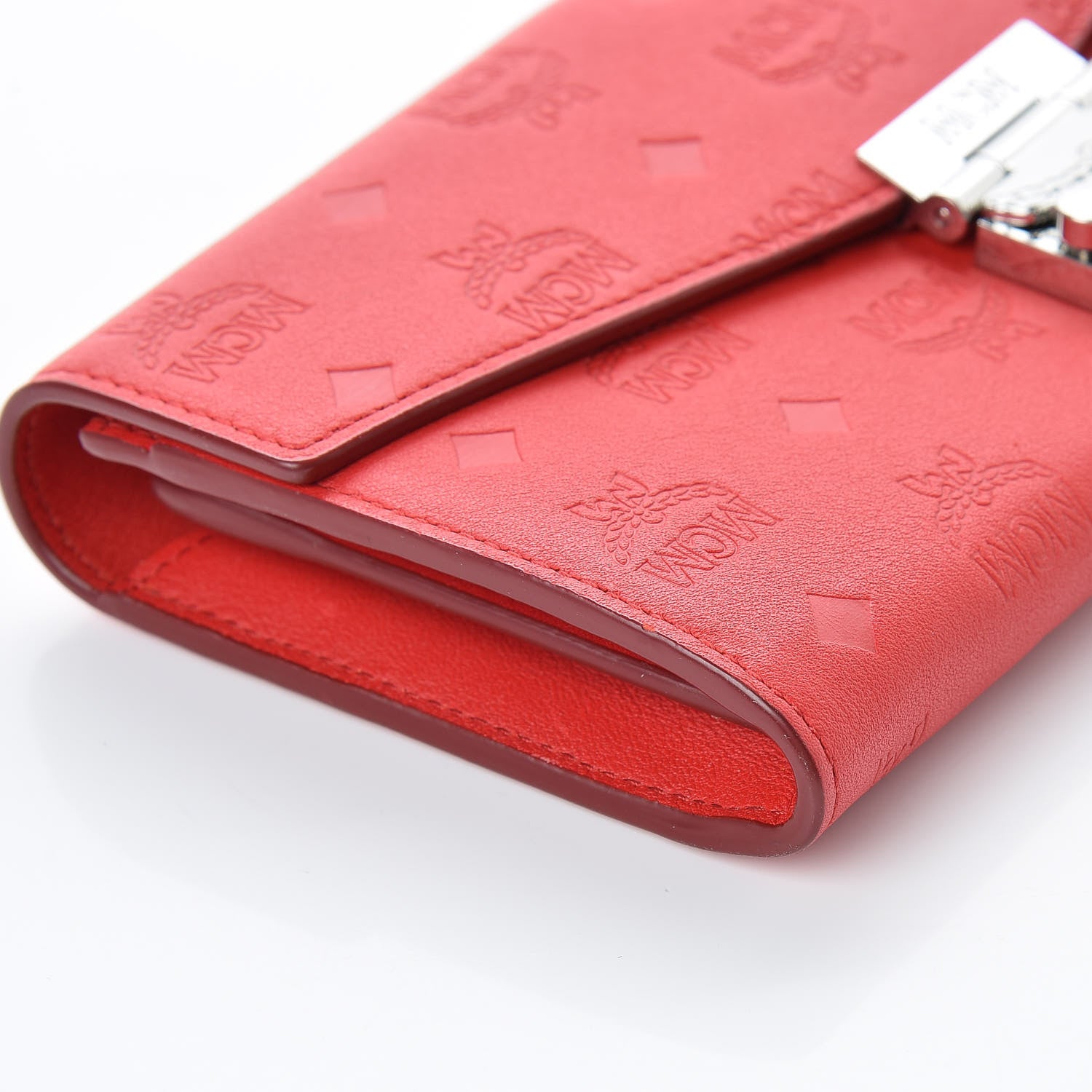 MCM Calfskin Ottomar Large Patricia Wallet On Chain Red 6 of 10