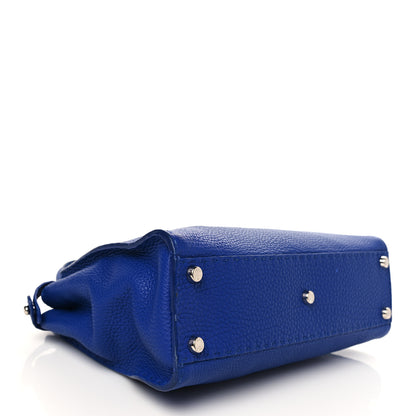 Fendi Cuoio Romano Selleria Bi-Color Medium Peekaboo Iconic Satchel Blue Neon Latte 4 of 7