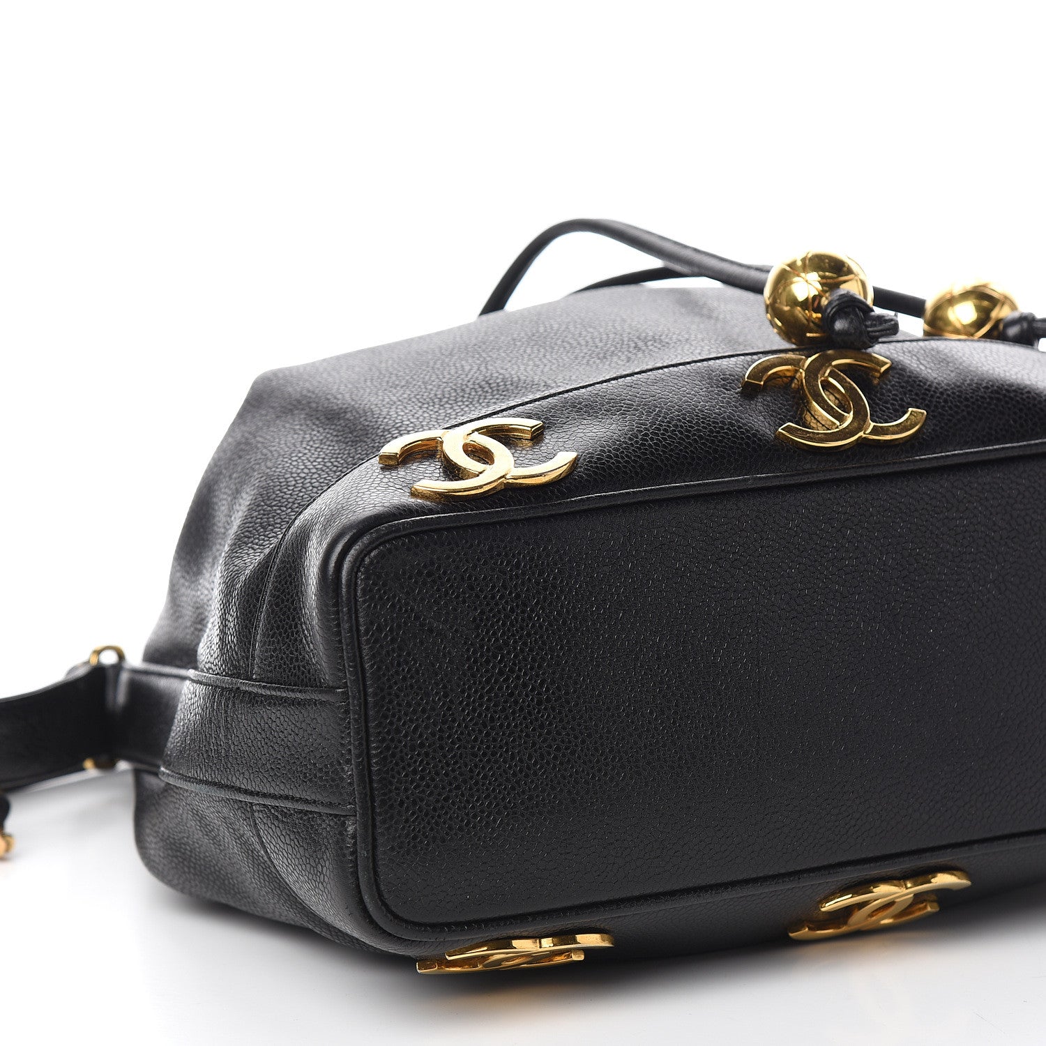Chanel Caviar CC Drawstring Shoulder Bag Black 10 of 11