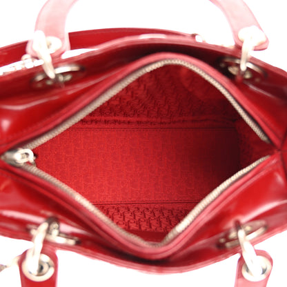 Christian Dior Patent Cannage Medium Lady Dior Red 5 of 14