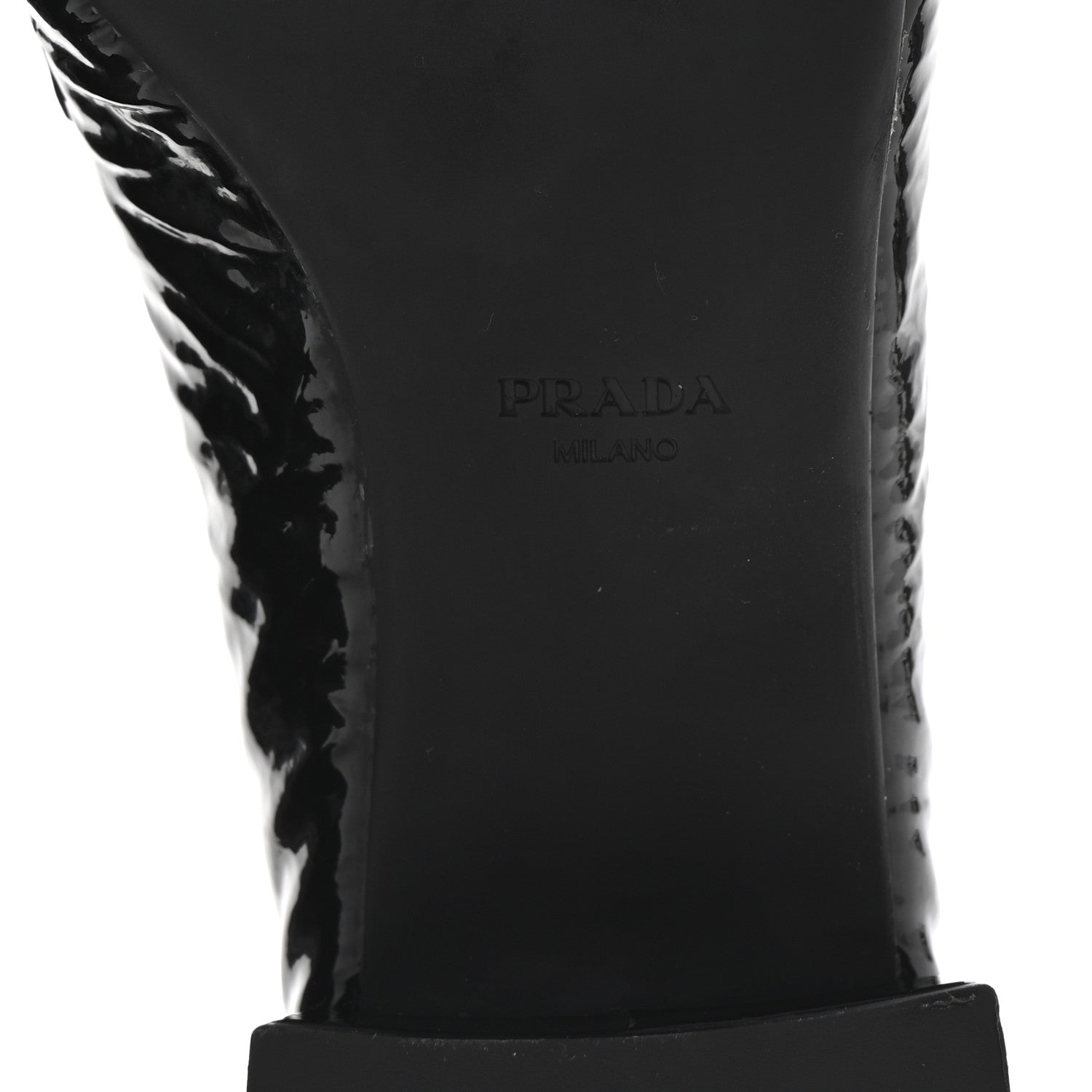 Prada Naplak Metal Triangle Logo 30mm Loafer Pumps 38 Black 7 of 9