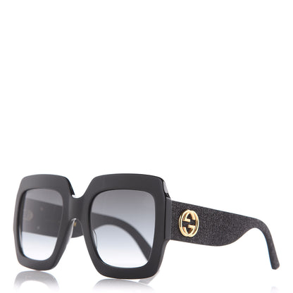 Gucci Square Frame Glitter GG0102S Sunglasses Black 1 of 7