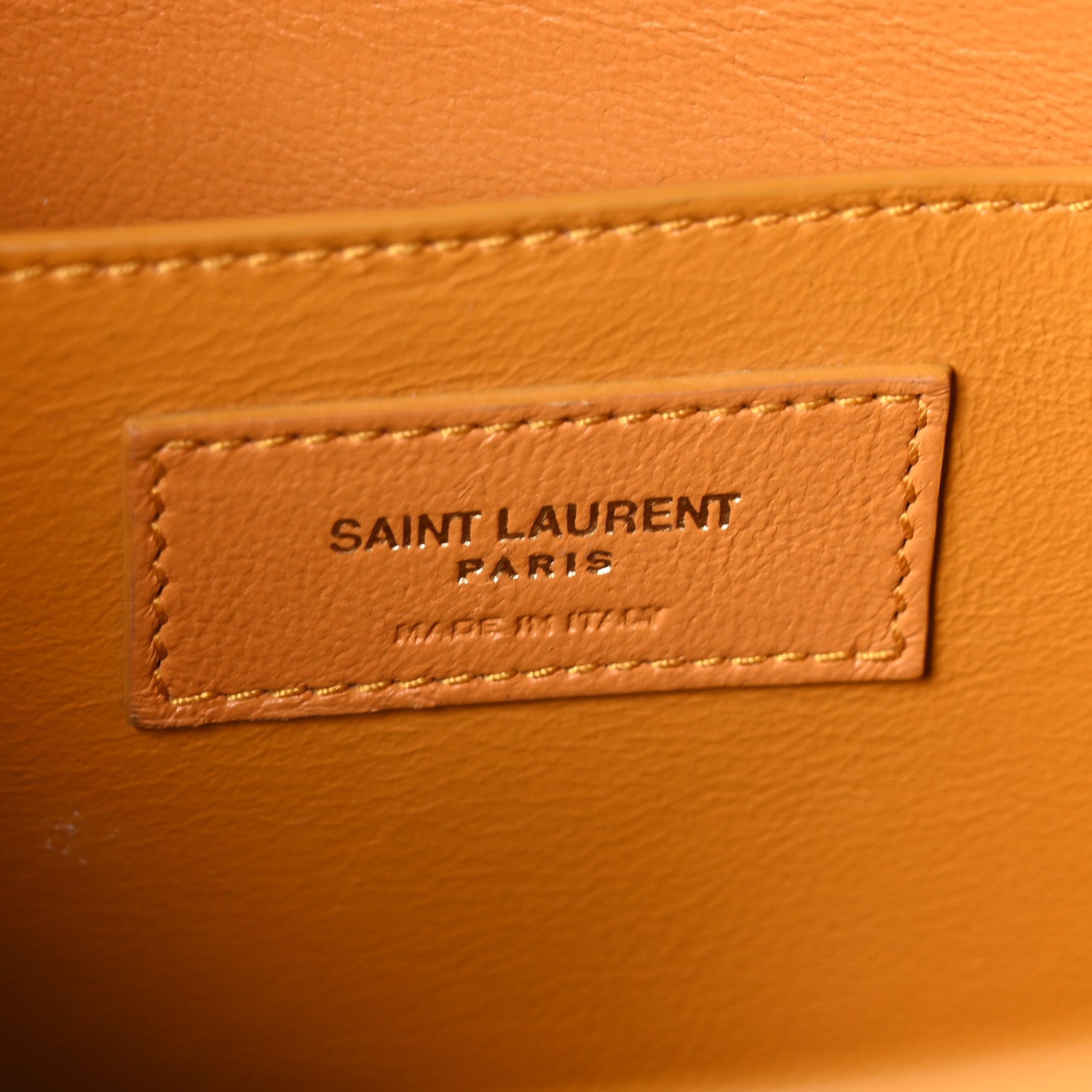 Saint Laurent Smooth Calfskin Manhattan Baguette Tangerine 6 of 10