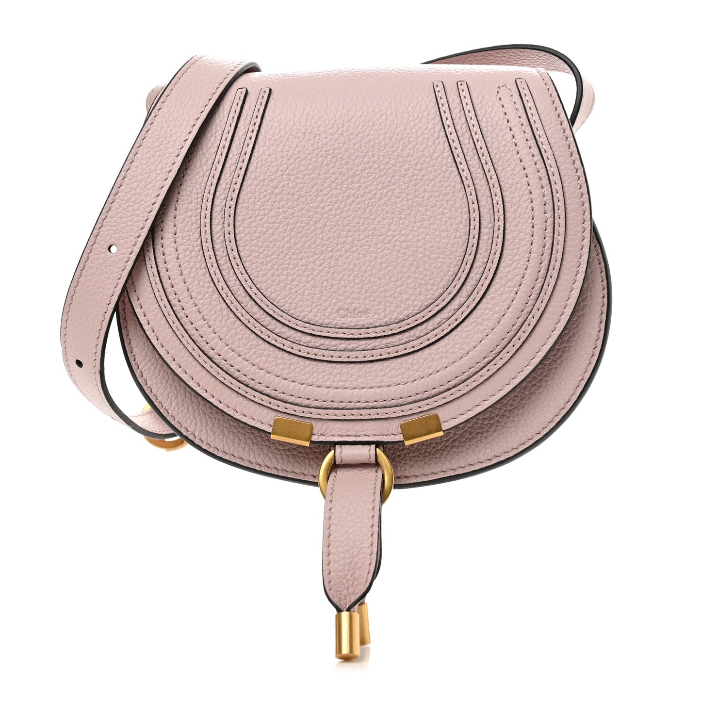 Calfskin Mini Marcie Round Crossbody Bag Misty Lavender